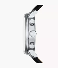 Rhett Multifunction Black LiteHide™ Leather Watch