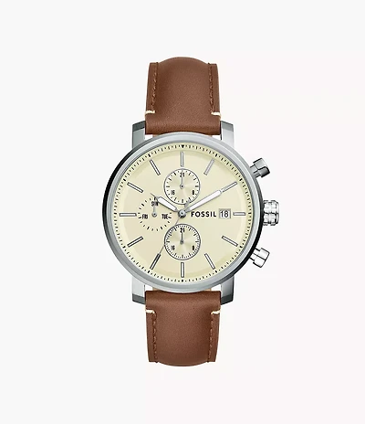 Rhett Multifunction Brown LiteHide™ Leather Watch