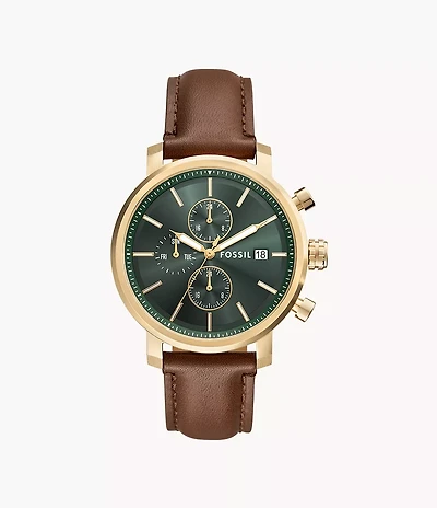 Rhett Multifunction Brown Leather Watch