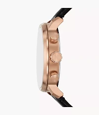 Rhett 43mm Multifunction Black Leather Watch