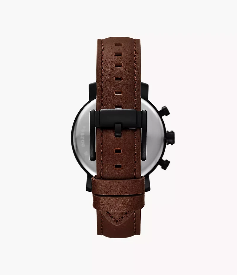 Rhett 43mm Multifunction Brown Leather Watch