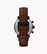 Rhett 43mm Multifunction Brown Leather Watch
