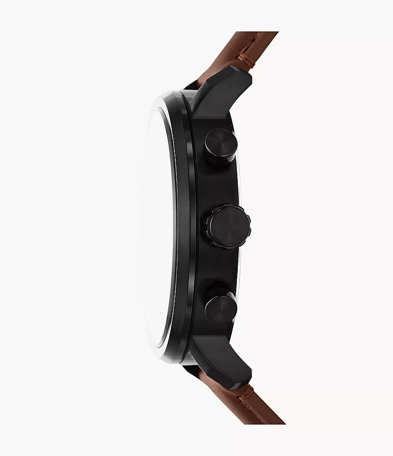 Rhett 43mm Multifunction Brown Leather Watch