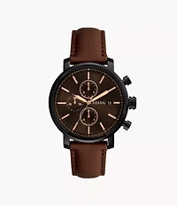 Rhett 43mm Multifunction Brown Leather Watch