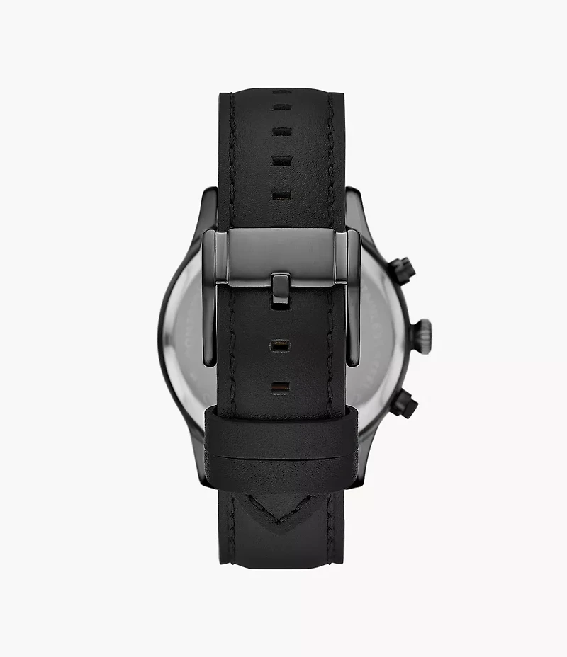Bennett Multifunction Black Leather Watch