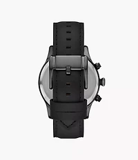 Bennett Multifunction Black Leather Watch