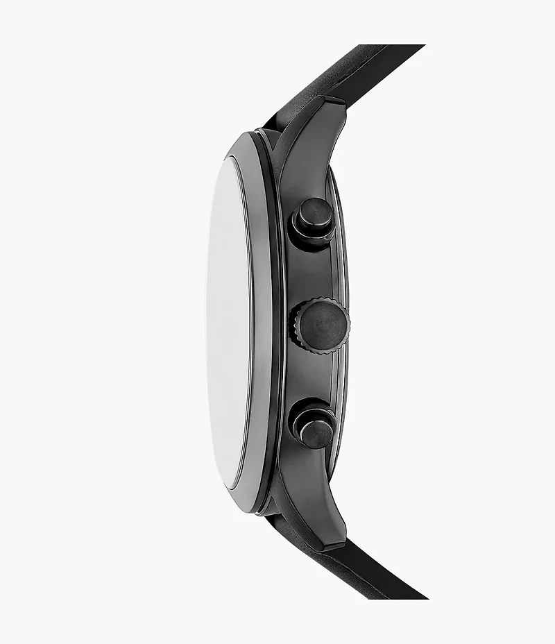 Bennett Multifunction Black Leather Watch
