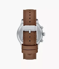 Bennett Multifunction Brown Leather Watch