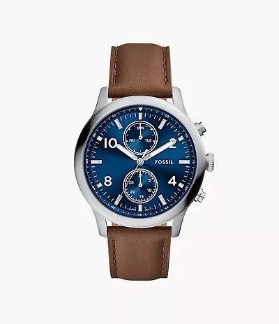 Bennett Multifunction Brown Leather Watch