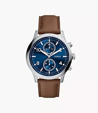 Bennett Multifunction Brown Leather Watch