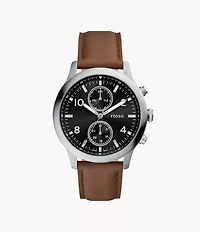 Bennett Multifunction Brown Leather Watch