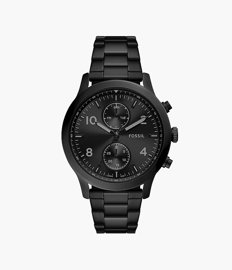Bennett Multifunction Black Stainless Steel Watch