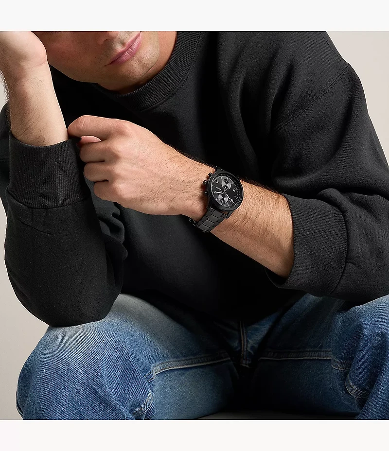 Bennett Multifunction Black Stainless Steel Watch