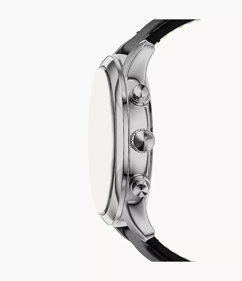 Bennett Multifunction Black Leather Watch