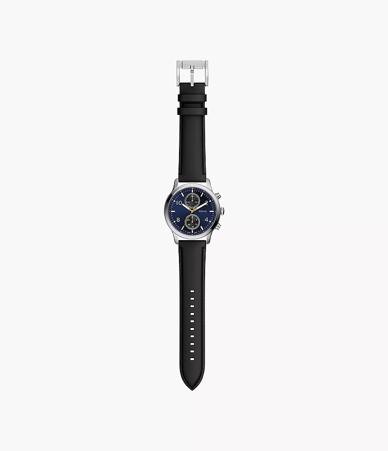 Bennett Multifunction Black Leather Watch