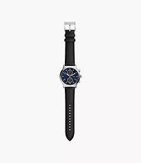 Bennett Multifunction Black Leather Watch