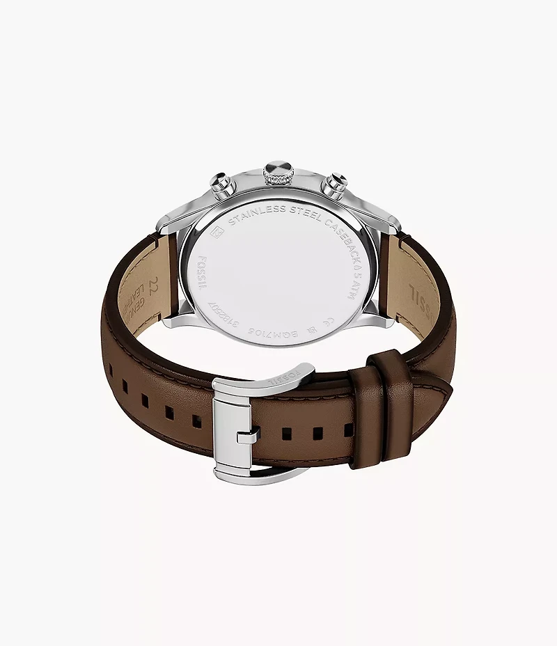 Bennett Multifunction Brown Leather Watch