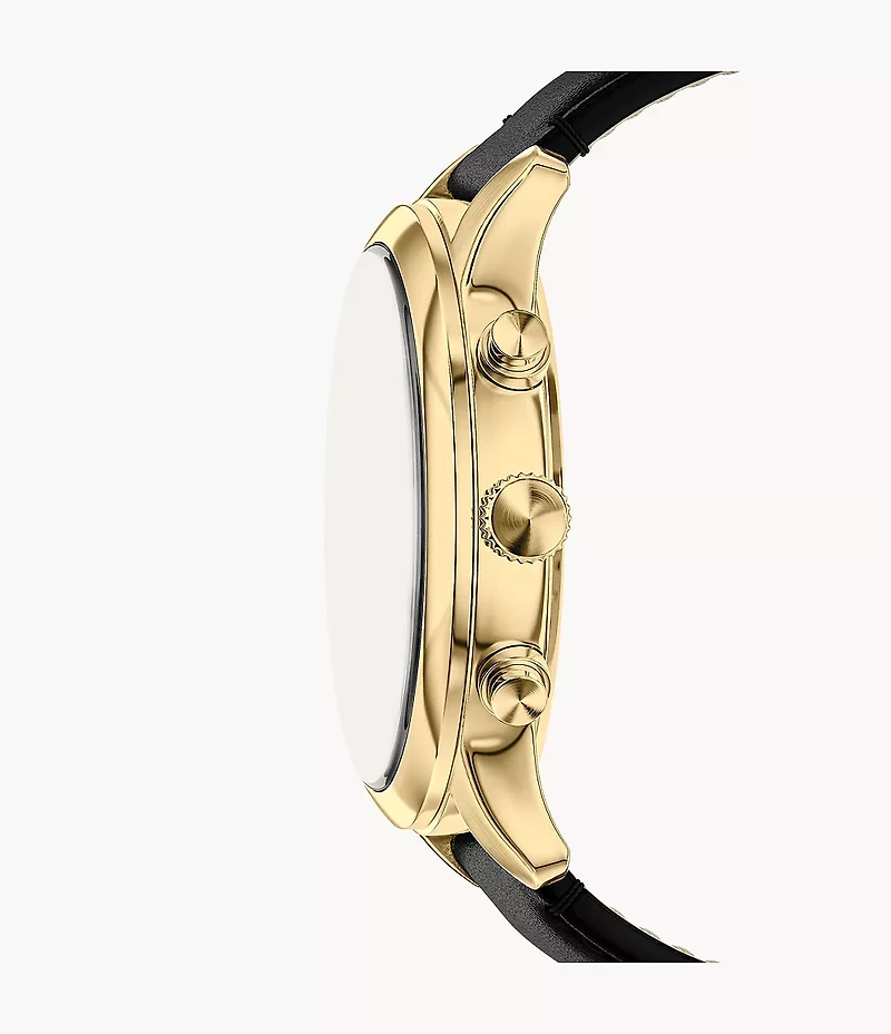 Bennett Multifunction Black Leather Watch