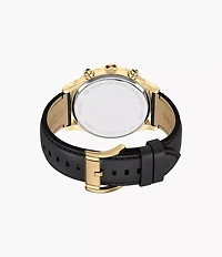 Bennett Multifunction Black Leather Watch