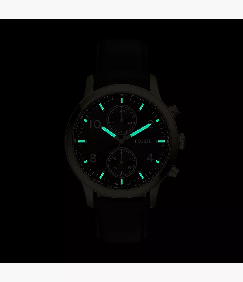 Bennett Multifunction Black Leather Watch