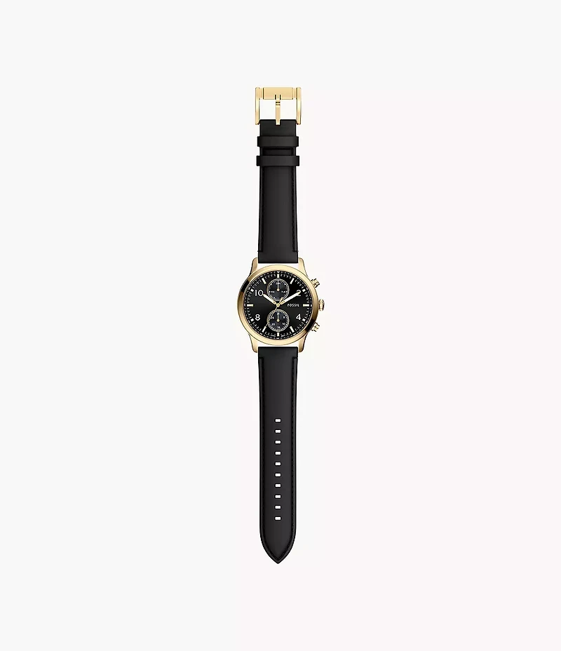 Bennett Multifunction Black Leather Watch