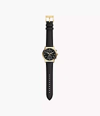 Bennett Multifunction Black Leather Watch
