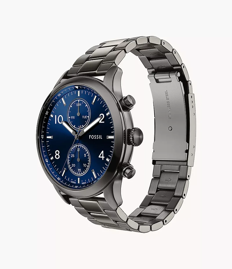 Bennett Multifunction Gunmetal Stainless Steel Watch