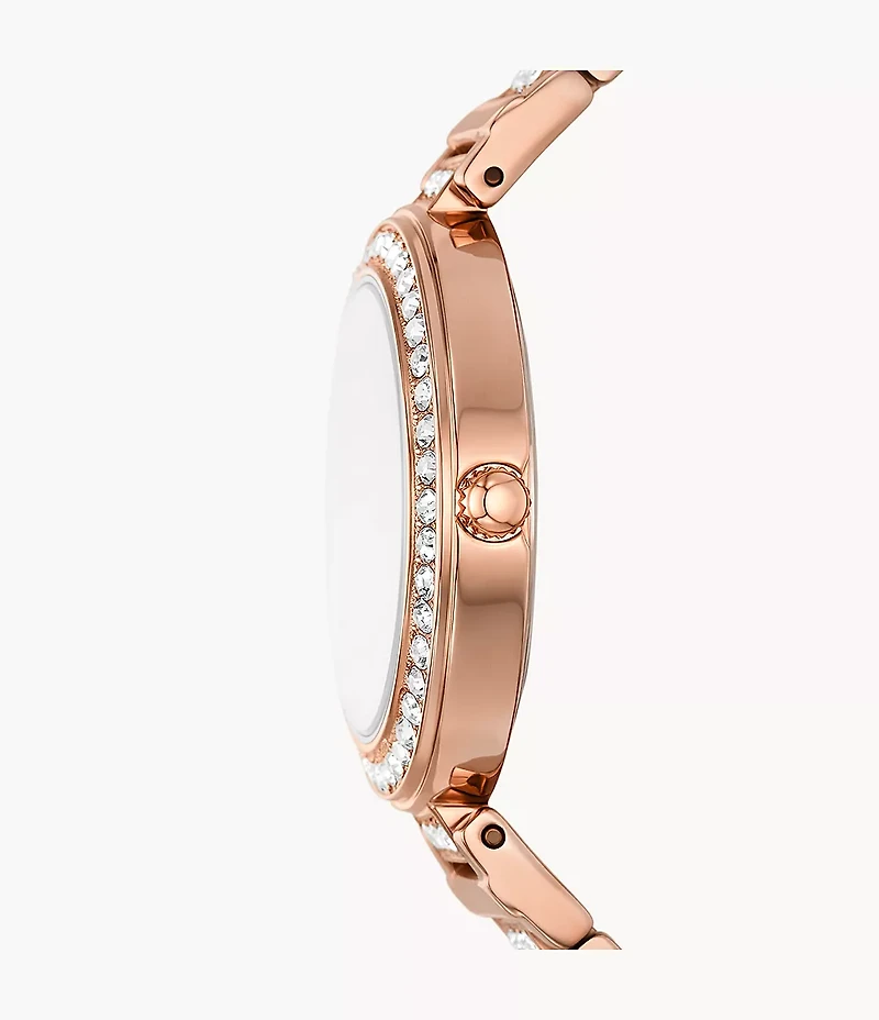 Karli Three-Hand Rose Gold-Tone Watch