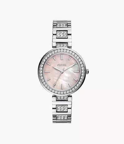 Karli Three-Hand Silver-Tone Watch