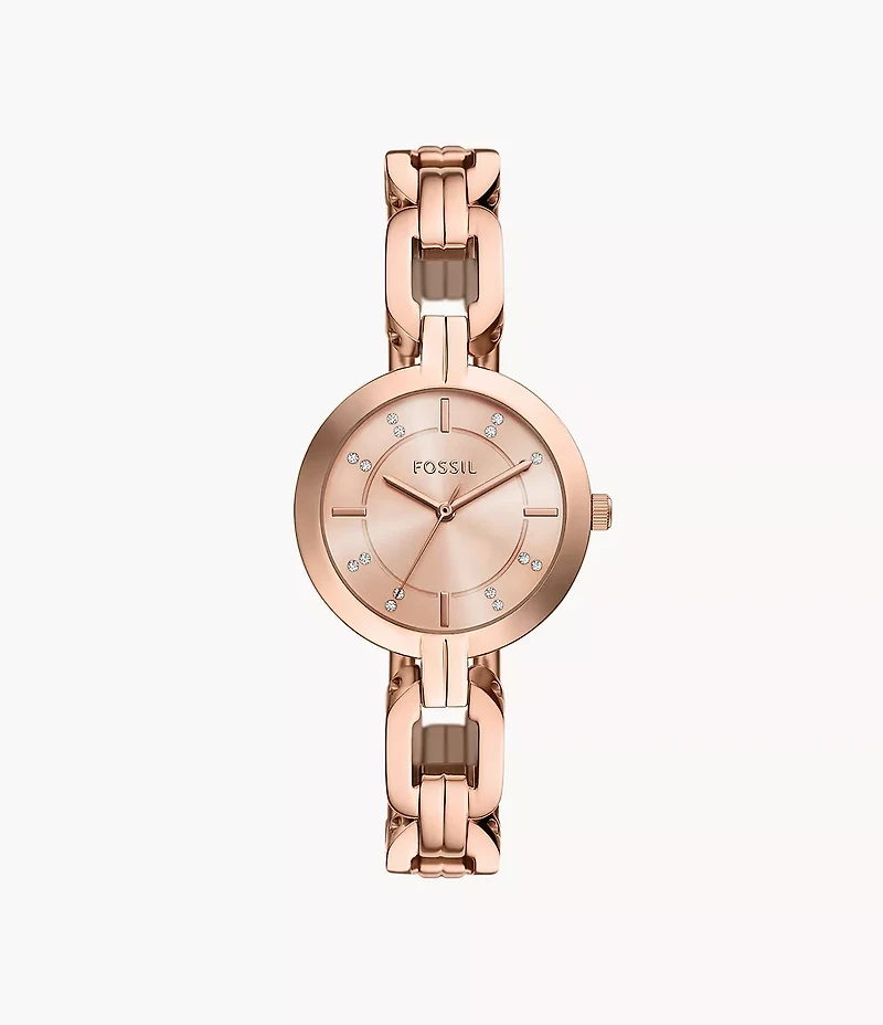 Kerrigan Three-Hand Rose Gold-Tone Stainless Steel Watch