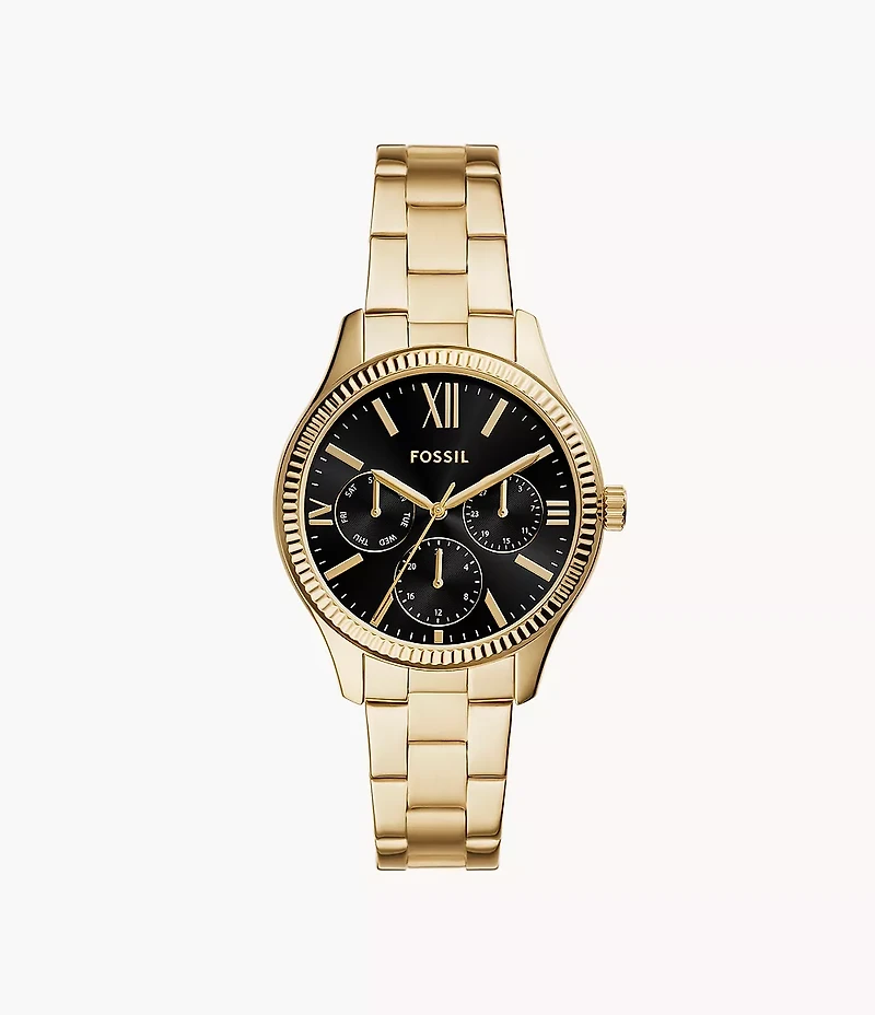 Rye Multifunction Gold-Tone Stainless Steel Watch