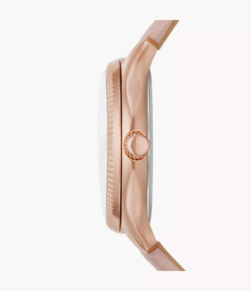 Rye Multifunction Pink Leather Watch