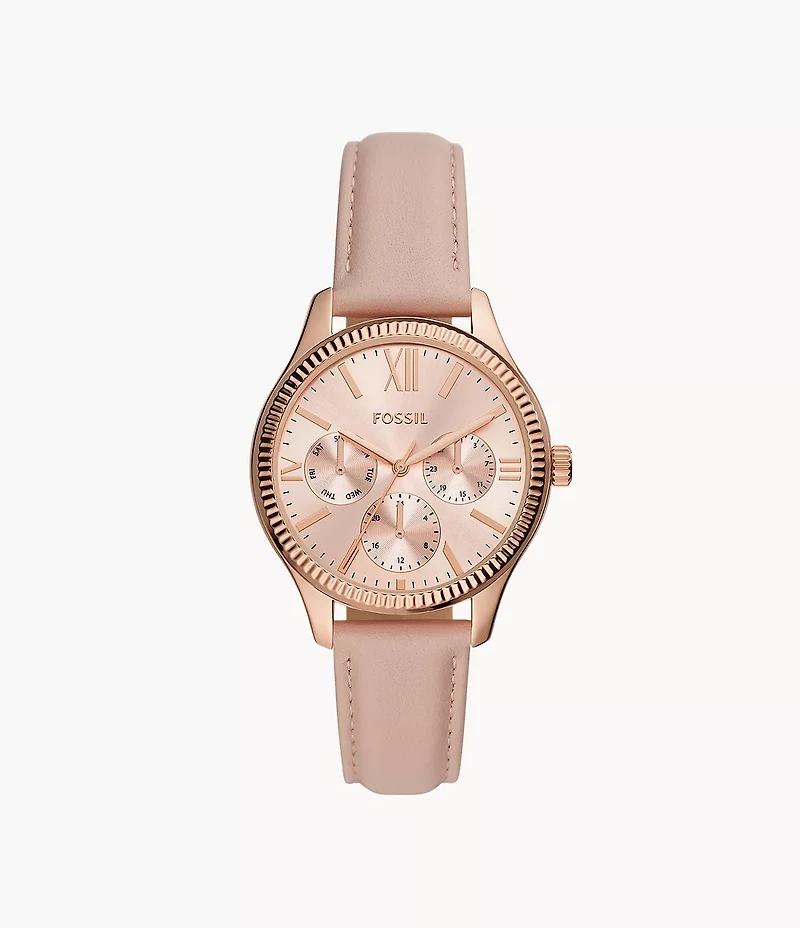 Rye Multifunction Pink Leather Watch