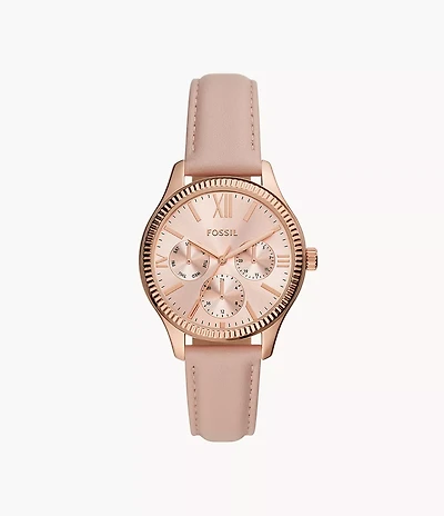 Rye Multifunction Pink Leather Watch