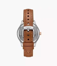 Rye Multifunction Brown Leather Watch