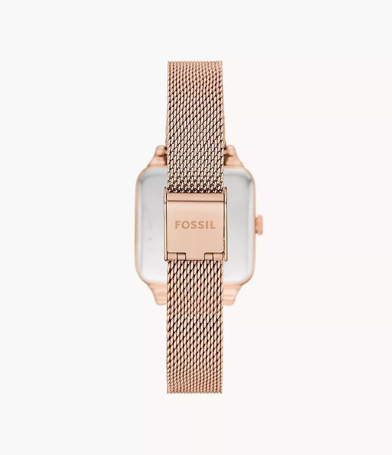 Colleen 28mm Three-Hand Rose Gold-Tone Stainless Steel Mesh Watch