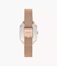 Colleen 28mm Three-Hand Rose Gold-Tone Stainless Steel Mesh Watch