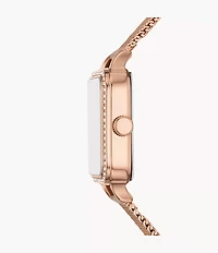 Colleen 28mm Three-Hand Rose Gold-Tone Stainless Steel Mesh Watch