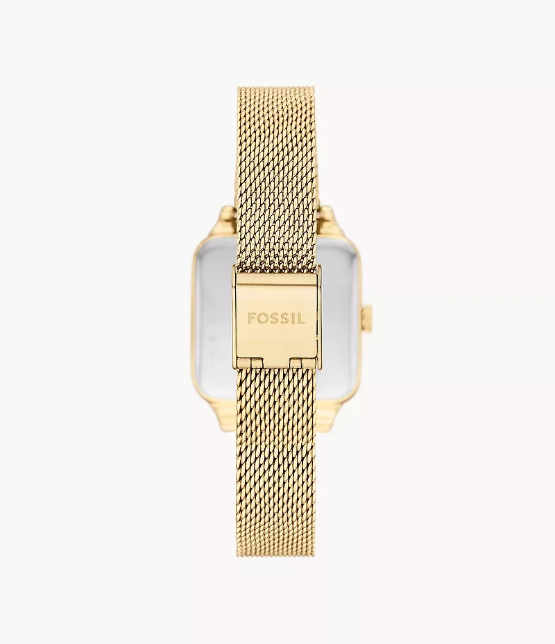 Colleen 28mm Three-Hand Gold-Tone Stainless Steel Mesh Watch