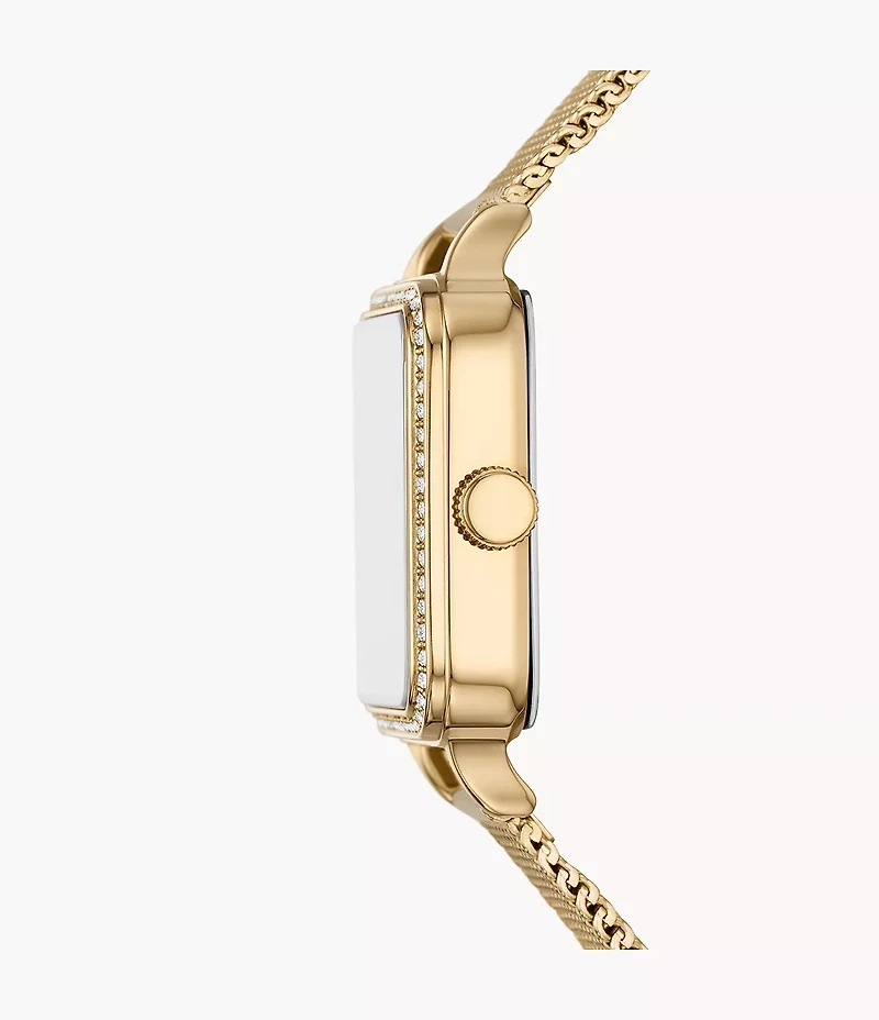 Colleen 28mm Three-Hand Gold-Tone Stainless Steel Mesh Watch