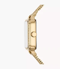 Colleen 28mm Three-Hand Gold-Tone Stainless Steel Mesh Watch