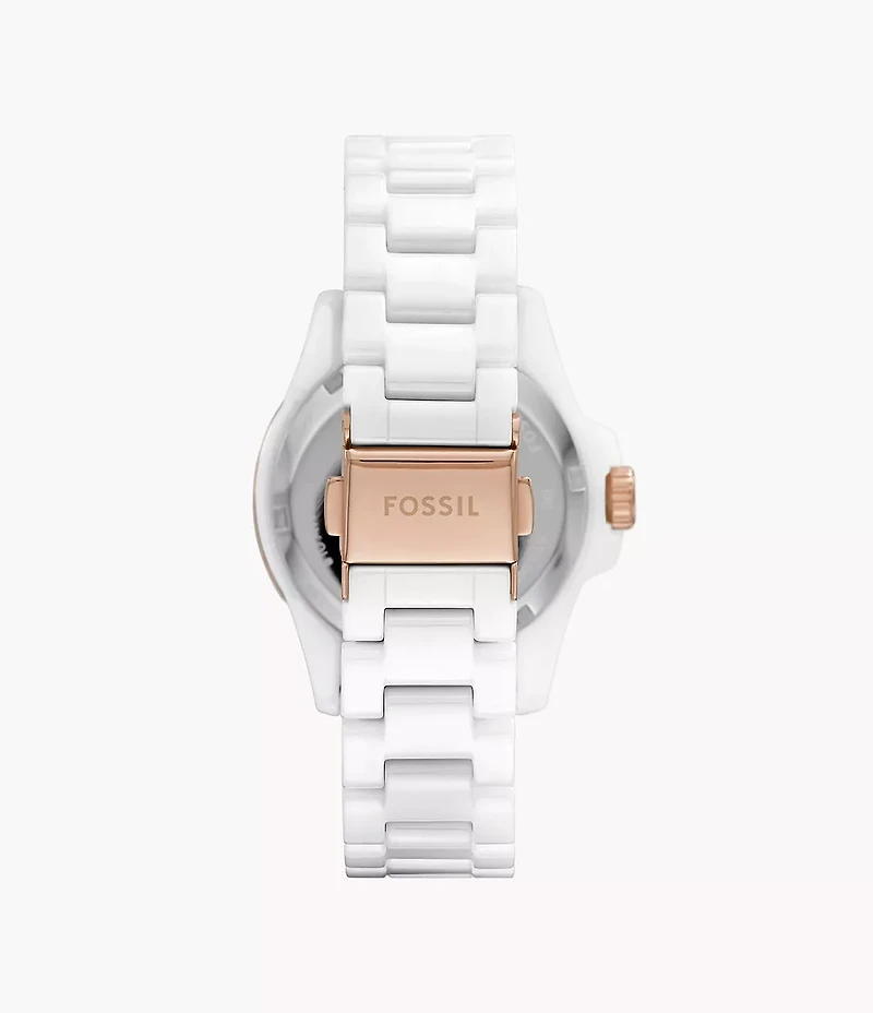FB-01 Three-Hand White Ceramic Watch