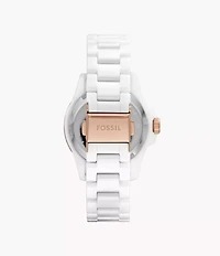 FB-01 Three-Hand White Ceramic Watch