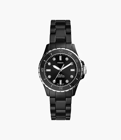 FB-01 Three-Hand Black Ceramic Watch