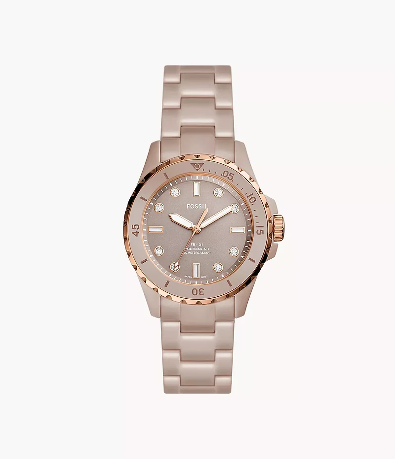 FB-01 Three-Hand Salted Caramel Ceramic Watch