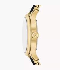 Gilmore Three-Hand Date Gold-Tone and Black Ceramic Watch