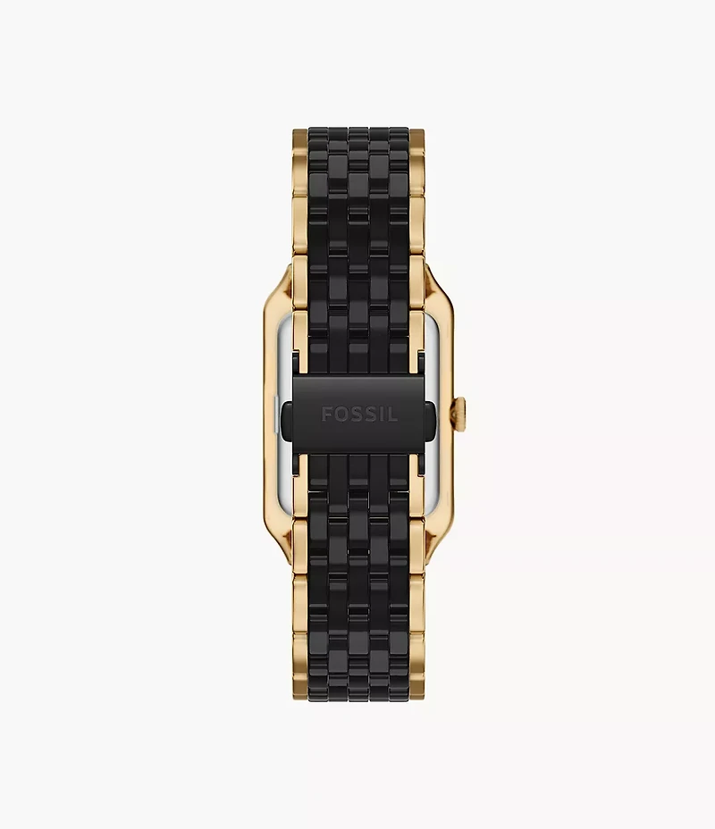Raquel 26mm Three-Hand Date Gold-Tone Stainless Steel and Black Ceramic Watch