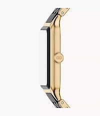 Raquel 26mm Three-Hand Date Gold-Tone Stainless Steel and Black Ceramic Watch