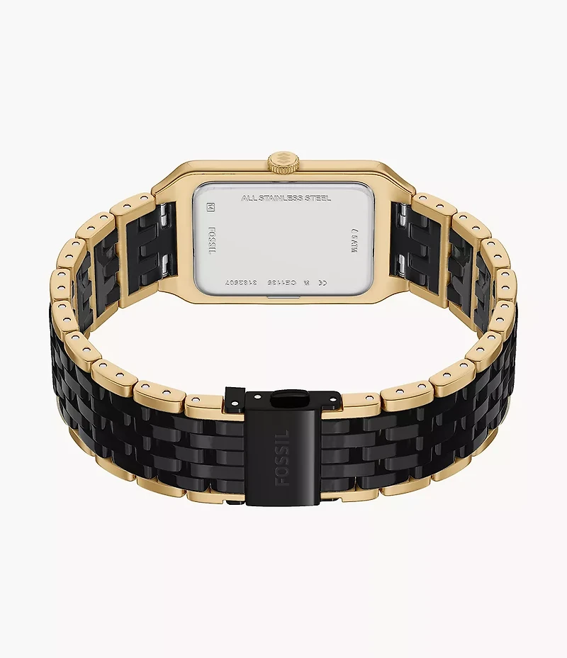 Raquel 26mm Three-Hand Date Gold-Tone Stainless Steel and Black Ceramic Watch