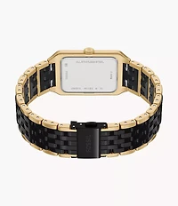 Raquel 26mm Three-Hand Date Gold-Tone Stainless Steel and Black Ceramic Watch